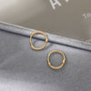 Alloy Geometric Twist Hoop Earrings For Women Minimalist Style Electroplated
