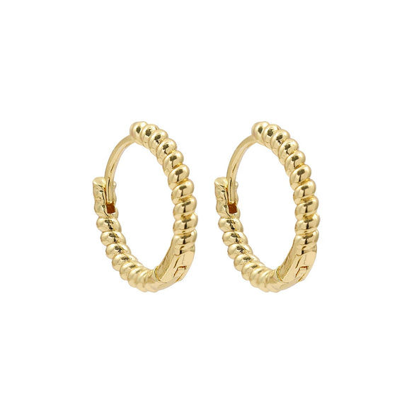 Alloy Geometric Twist Hoop Earrings For Women Minimalist Style Electroplated
