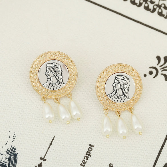 Alloy Geometric Vintage Earrings For Women With Electroplating Treatment
