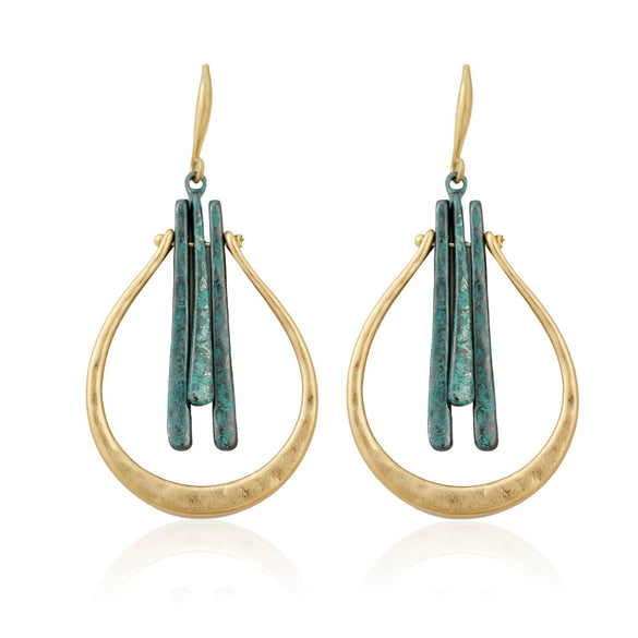 Alloy Geometric Vintage Earrings For Women With Electroplating Treatment