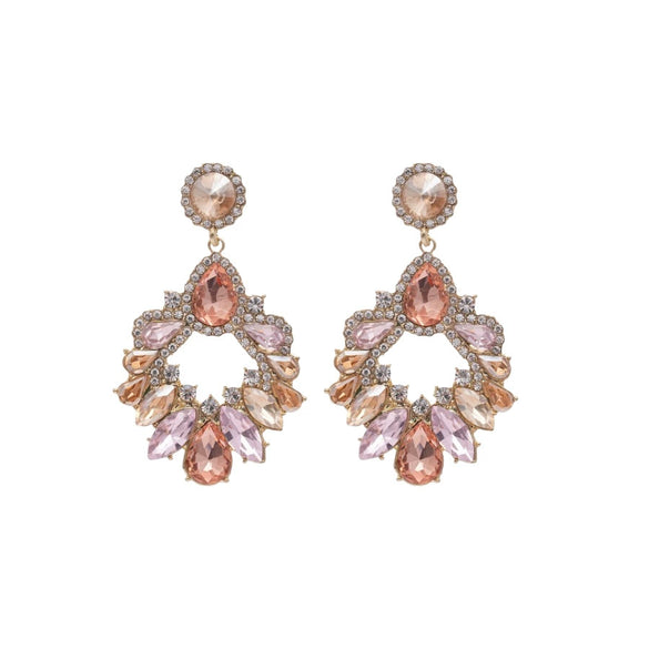 Alloy Geometric Water Drop Tassel Earrings Set With Diamonds For Women
