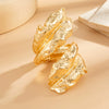 Alloy Geometric Winding Leaf Open Spring Bracelet Electroplated