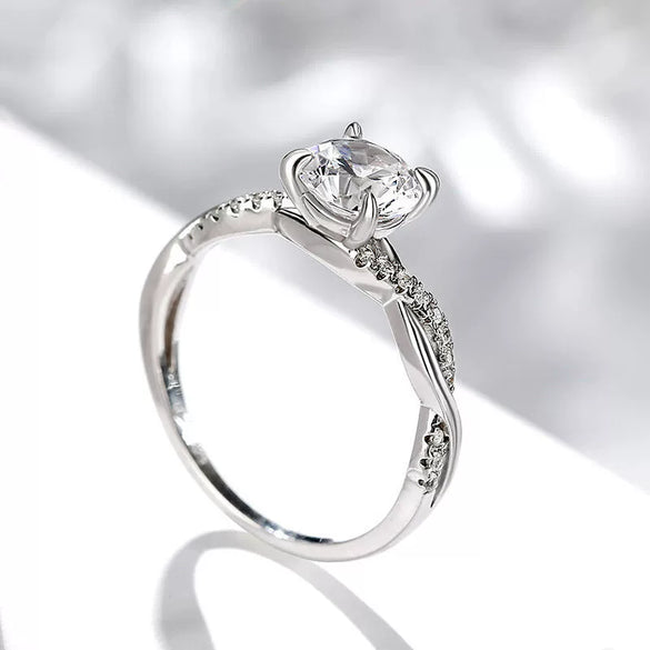 Alloy Geometric Women's Diamond Ring 18K Rose Goldplated Electroplated