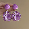 Alloy Geometric Women's Earrings With Oil Drop And Flower Design Light Luxury Style