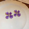 Alloy Geometric Women's Earrings With Oil Drop And Flower Design Light Luxury Style