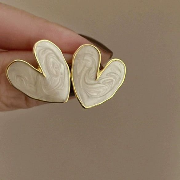 Alloy Geometric Women's Earrings With Oil Drop And Flower Design Light Luxury Style