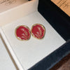 Alloy Geometric Women's Earrings With Oil Drop And Flower Design Light Luxury Style