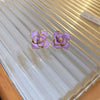 Alloy Geometric Women's Earrings With Oil Drop And Flower Design Light Luxury Style