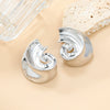 Alloy Geometric Women's Fashion Threaded Metal Jewelry Electroplated Earrings