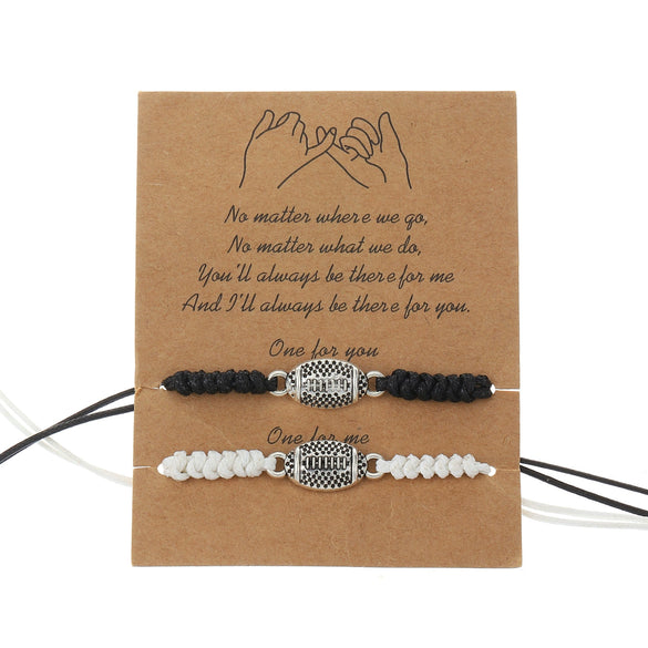 Alloy Geometric Woven Sports Adjustable Couple Bracelet With Electroplating