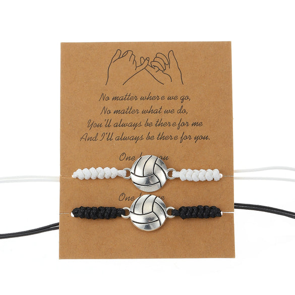Alloy Geometric Woven Sports Adjustable Couple Bracelet With Electroplating