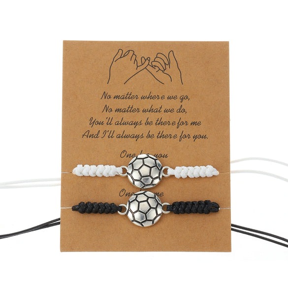 Alloy Geometric Woven Sports Adjustable Couple Bracelet With Electroplating