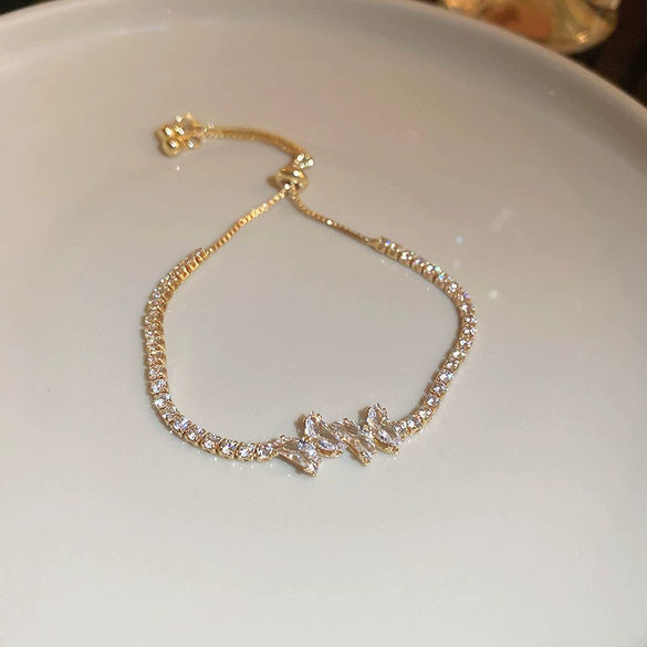 Alloy Geometric Zircon Women's Minimalist Adjustable Bracelet