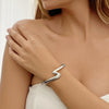 Alloy Geometry Curved Zshaped Glow Spring Electroplated Metal Bracelet