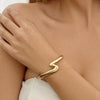 Alloy Geometry Curved Zshaped Glow Spring Electroplated Metal Bracelet