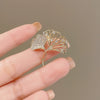 Alloy Ginkgo Leaf Brooch Electroplating Natural Style Ladies Accessories