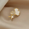 Alloy Ginkgo Leaf Women's Brooch With Electroplating Natural Style