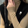 Alloy Ginkgo Leaf Women's Brooch With Electroplating Natural Style