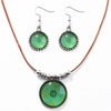 Alloy Glass Necklace For Women Elegant Plant Flowers Geometric Style