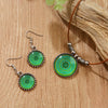 Alloy Glass Necklace For Women Elegant Plant Flowers Geometric Style