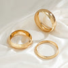 Alloy Glossy Plain Geometric Wide Bracelet And Ring Set For Women With Electroplating