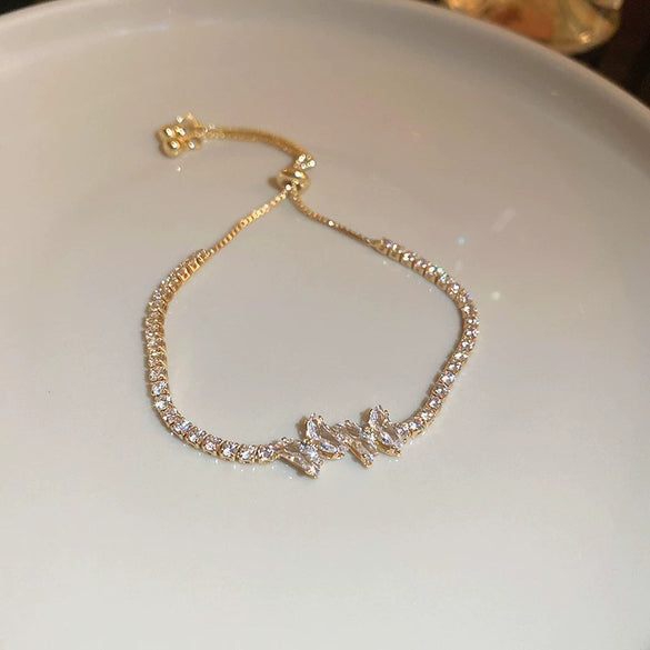 Alloy Gold Electroplated Butterfly Pearl Women's Bracelet With Animal Pattern