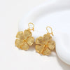 Alloy Gold Plated Hibiscus Flower Earrings For Women Retro Small Fresh Style Electroplated
