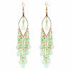 Alloy Gold Plated Women's Bohemian Style Water Drops Tassel And Crescent Earrings