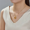 Alloy Goldplated Dripping Oil Hollow Filigree Pendant Necklace For Women