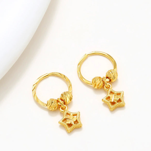 Alloy Goldplated Elegant Fashion Tassel Star And Heart Earrings For Women