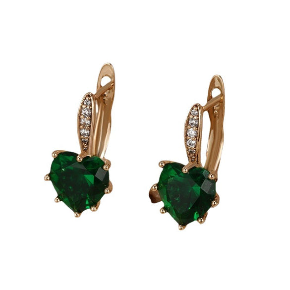 Alloy Goldplated Heart Earrings For Women With Geometric Style
