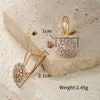 Alloy Goldplated Heart Earrings For Women With Geometric Style