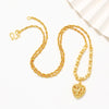Alloy Goldplated Heartshaped Pendant Water Wave Chain Necklace For Women