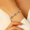 Alloy Gothic Cross Bracelet With Electroplating Crown And Roman Numerals Pattern Retro Dark Style Unisex