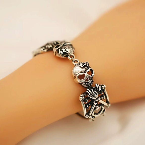 Alloy Gothic Skull Geometric Style Electroplated Unisex Bracelet