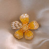 Alloy Gradient Imitation Crystal Flower Brooch Electroplating Women's Highend Accessory