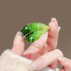 Alloy Green Leaf Brooch Electroplated For Women With Niche Design Sense
