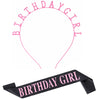 Alloy Hair Band Shoulder Strap Etiquette Band Set With Birthday Girl Pattern And Electroplating Treatment For Women