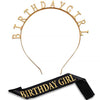 Alloy Hair Band Shoulder Strap Etiquette Band Set With Birthday Girl Pattern And Electroplating Treatment For Women
