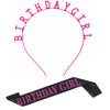 Alloy Hair Band Shoulder Strap Etiquette Band Set With Birthday Girl Pattern And Electroplating Treatment For Women