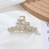 Alloy Hairpin Elegant Diamond Pearl Cross Double Classic Inlay Design
