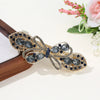 Alloy Hairpin With Diamond For Women Spring Clip Style Creative Butterfly Design Highend Crystal Elegant Plants Flowers Style