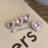 Alloy Hairpin With Rhinestone For Women Pink Love Style Duckbill Clip