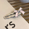 Alloy Hairpin With Rhinestone For Women Pink Love Style Duckbill Clip