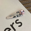 Alloy Hairpin With Rhinestone For Women Pink Love Style Duckbill Clip