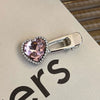 Alloy Hairpin With Rhinestone For Women Pink Love Style Duckbill Clip