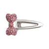 Alloy Hairpin With Rhinestone For Women Pink Love Style Duckbill Clip