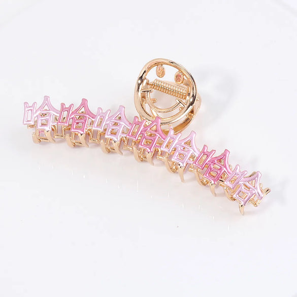 Alloy Hairpin Women'S Shark Clip Oversized Flower Flower Paint Tulip Shark Clip Hair Accessories High-Grade Grab Clip