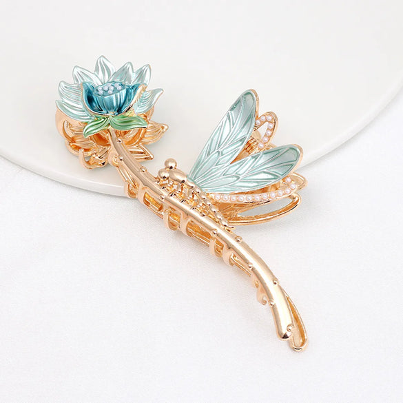 Alloy Hairpin Women'S Shark Clip Oversized Flower Flower Paint Tulip Shark Clip Hair Accessories High-Grade Grab Clip