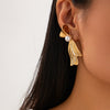 Alloy Half Bow Geometric French Retro Style Electroplated Women's Ear Jewelry